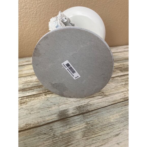 2X Bath & Body Works Candle Holders White Ceramic Squirrel & Marble-Style Lotus - Picture 14 of 14